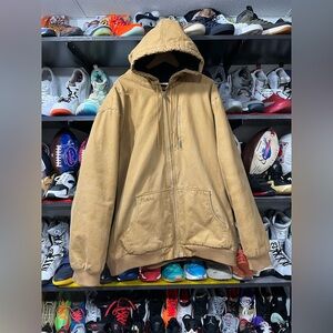 Cabela's Roughneck Duck Canvas 3XLT Quilt Lined Full Zip-up Hooded Jacket